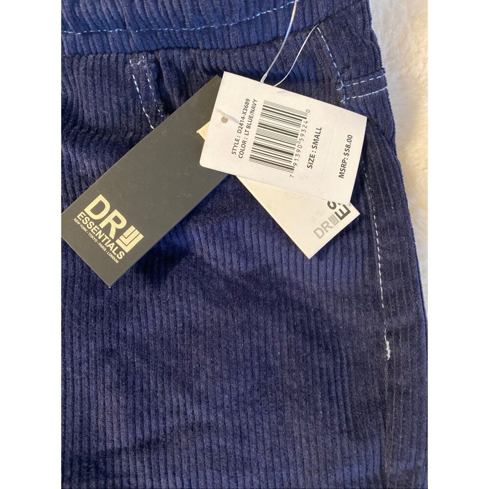 DR Essentials Two-Tone Light Blue and Navy Corduroy Athletic Shorts Sz S NWT - Picture 9 of 9